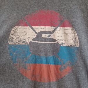 Distillery Apparel Men's XXL Gray Curling Graphic T-Shirt